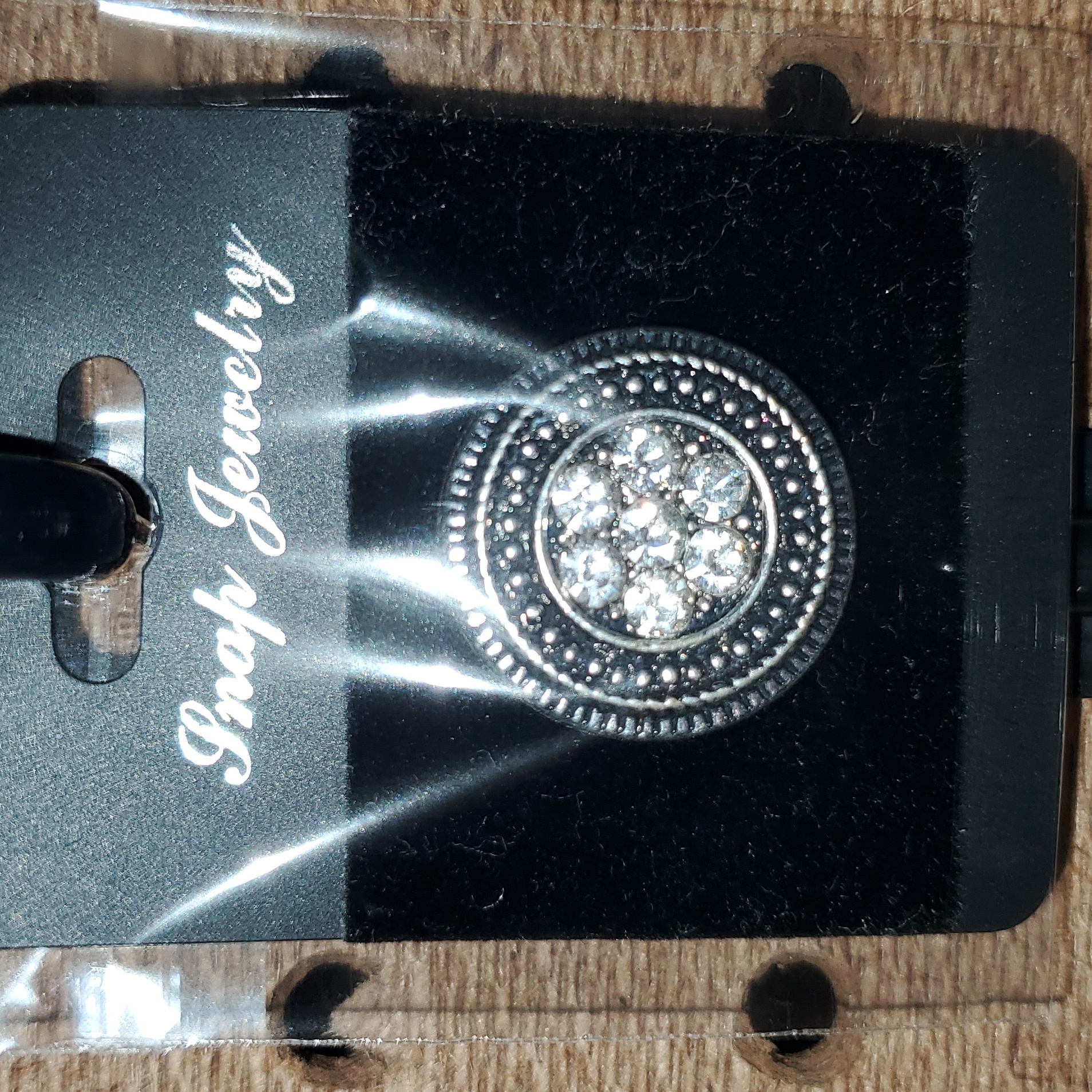 Silver Rhinestone Snap 20mm